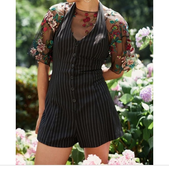 Urban Outfitters Dresses & Skirts - Urban Outfitters Coopertive Black Striped Romper